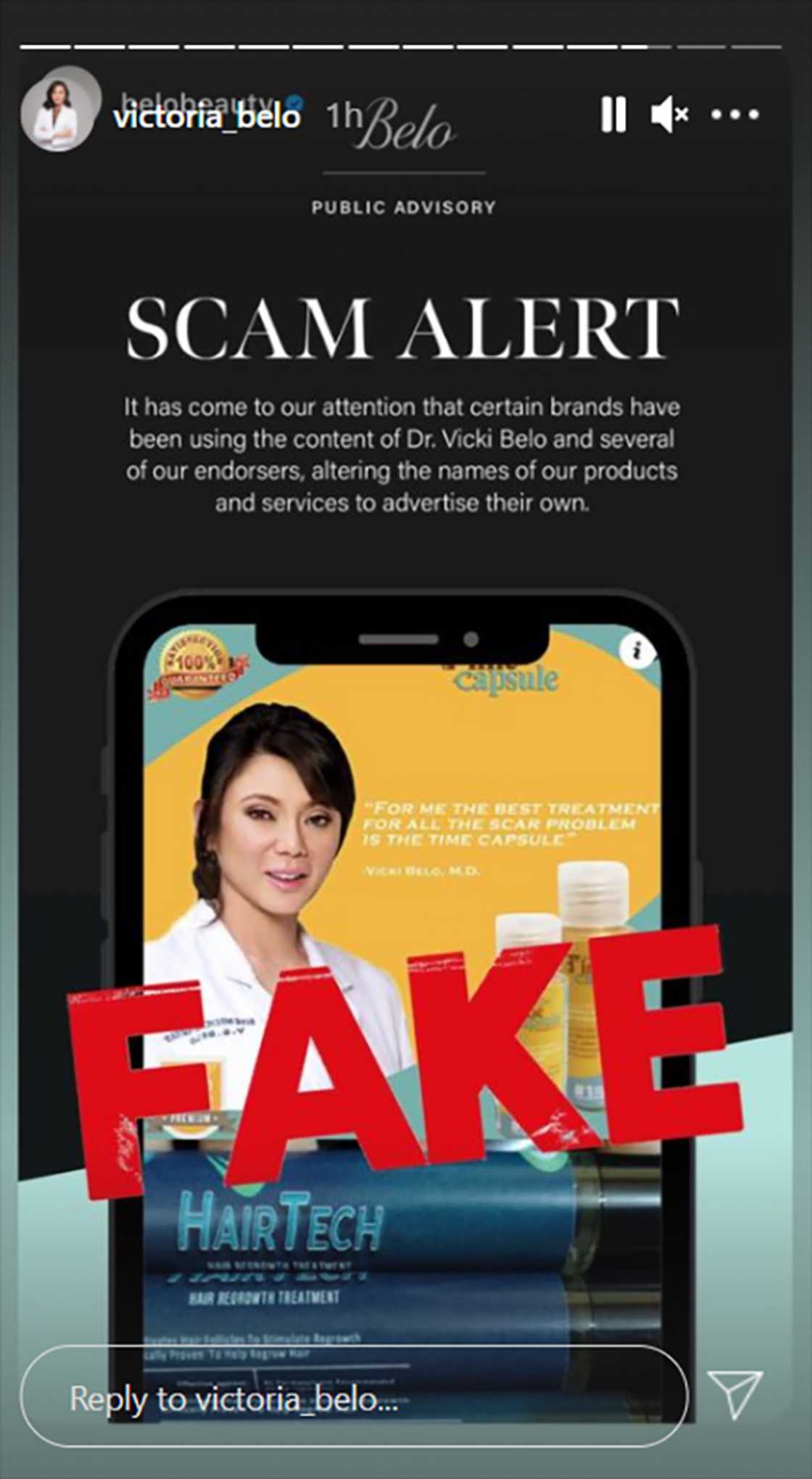 Dr. Vicki Belo warns public about brands falsely using her content and endorsers Dr. Vicki Belo warns public about brands falsely using her content and endorsers