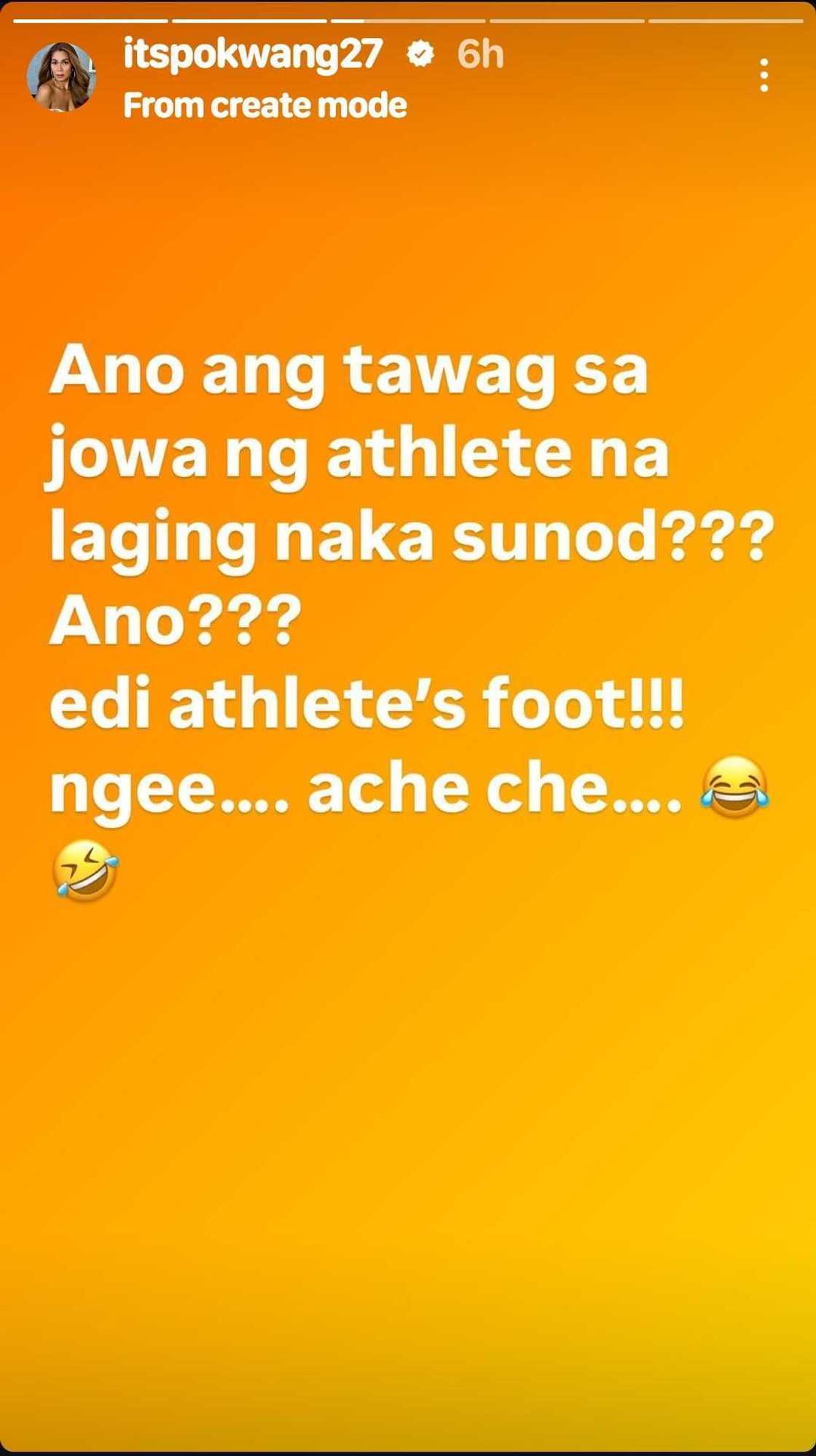 Pokwang, may joke ukol sa jowa ng athlete na laging nakasunod