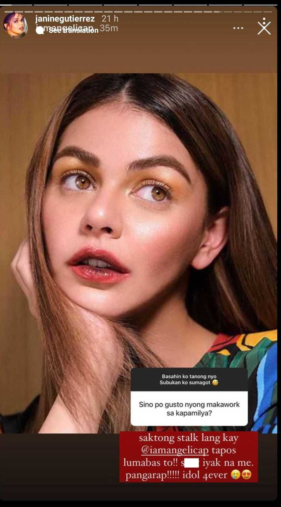 Janine Gutierrez, nag-fangirl mode kay Angelica Panganiban matapos nitong mag-post tungkol sa kanya Janine Gutierrez, nag-fangirl mode kay Angelica Panganiban matapos nitong mag-post tungkol sa kanya