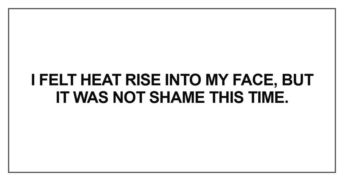 I felt heat rise into my face I felt heat rise into my face