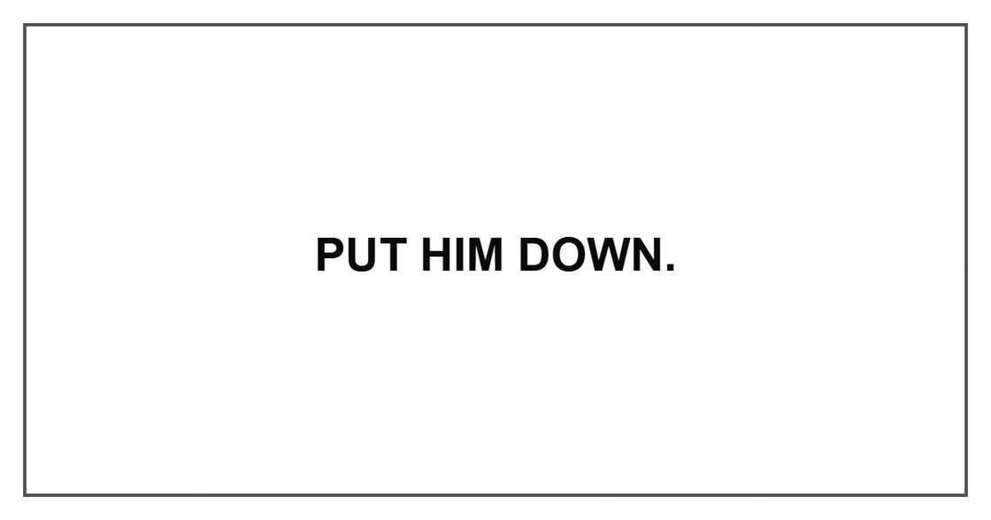 Put him down.