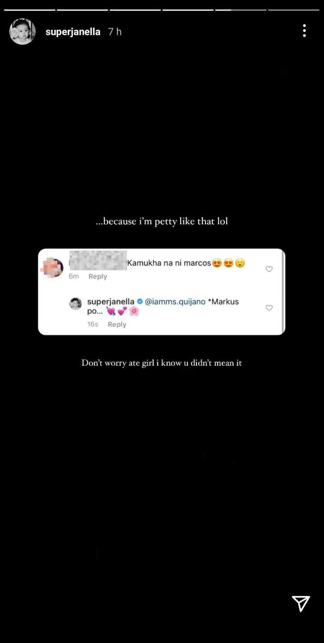 Janella Salvador politely corrects netizen who incorrectly called her boyfriend 'Marcos' instead of Markus Janella Salvador politely corrects netizen who incorrectly called her boyfriend 'Marcos' instead of Markus