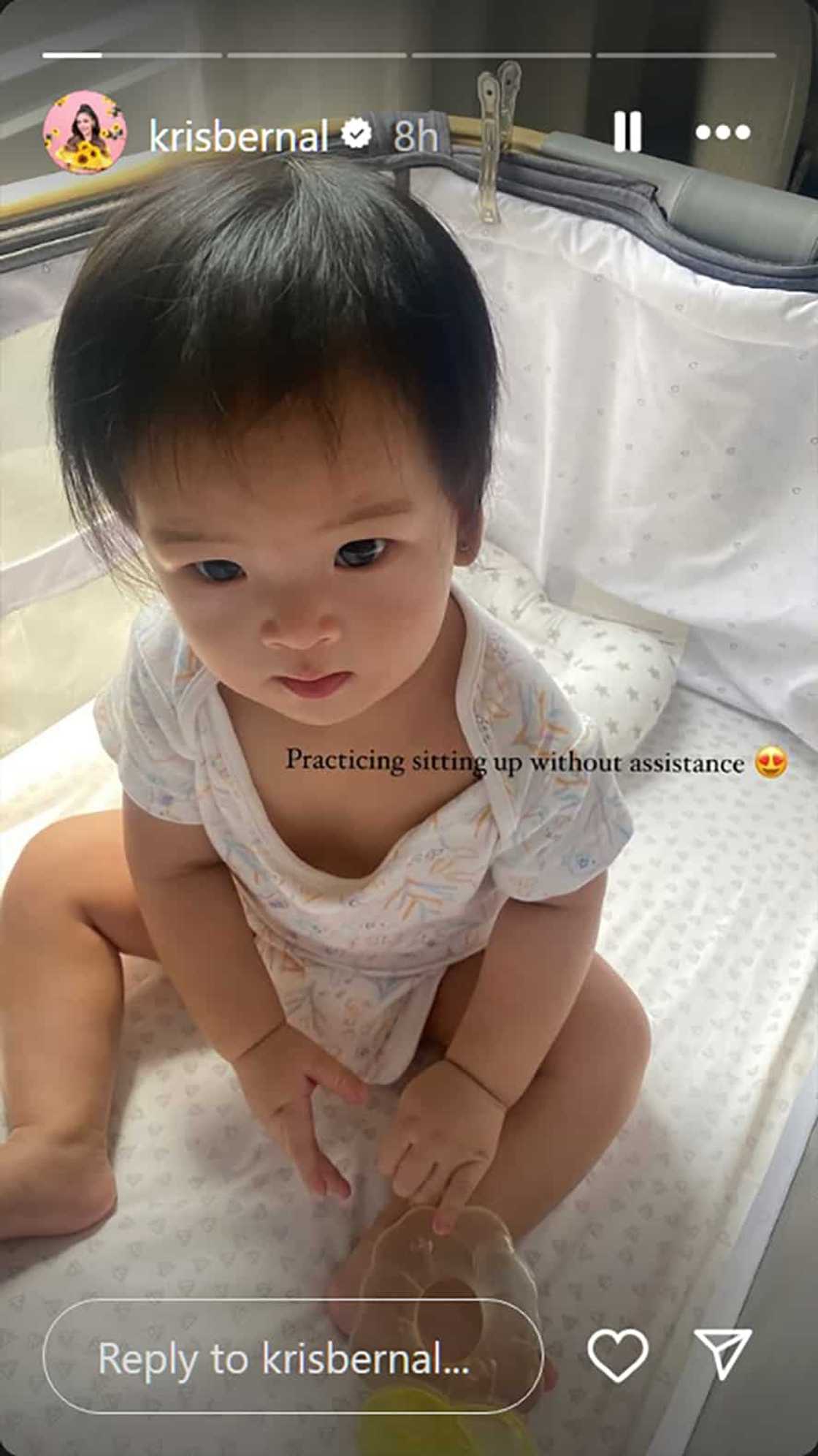 Kris Bernal, ibinida ang bagong ‘milestone’ ni Hailee: “Practicing sitting up without assistance” Kris Bernal, ibinida ang bagong ‘milestone’ ni Hailee: “Practicing sitting up without assistance”