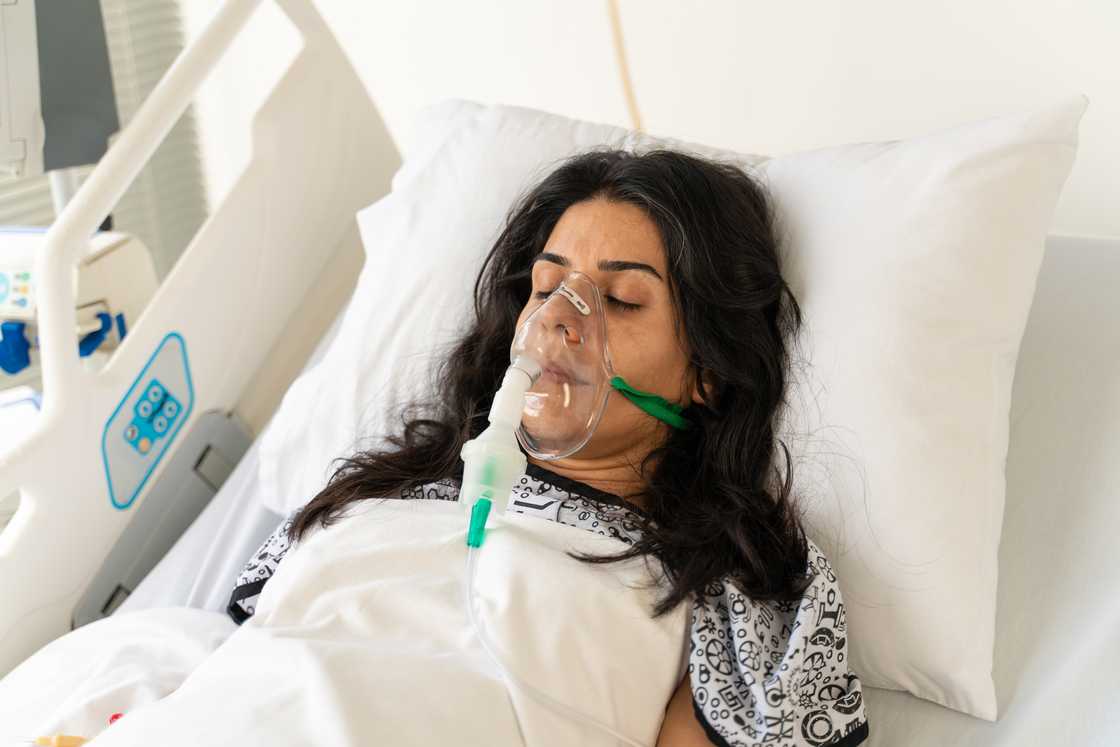 A lady in hospital