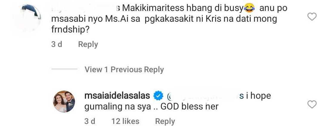 Ai-Ai De Las Alas, kahit merong di pagkakaunawaan, hiling niya na gumaling si Kris Aquino: “God bless her”