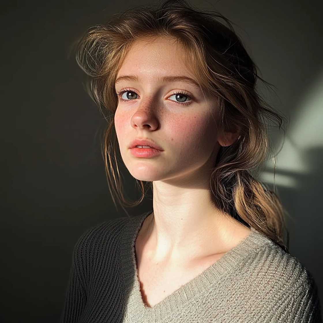 A pensive young woman A pensive young woman
