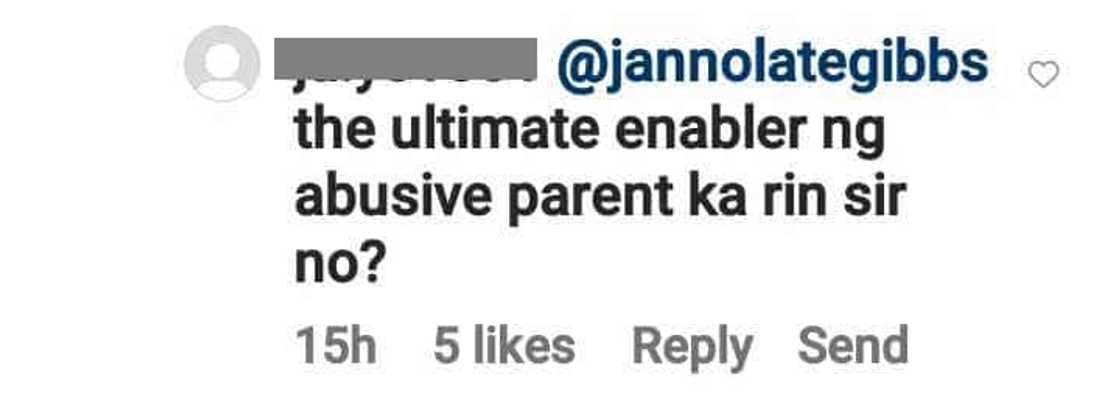 Janno Gibbs responds to bashers of his comment on Dennis Padilla's post: “Pinagtanggol ko ba” Janno Gibbs responds to bashers of his comment on Dennis Padilla's post: “Pinagtanggol ko ba”