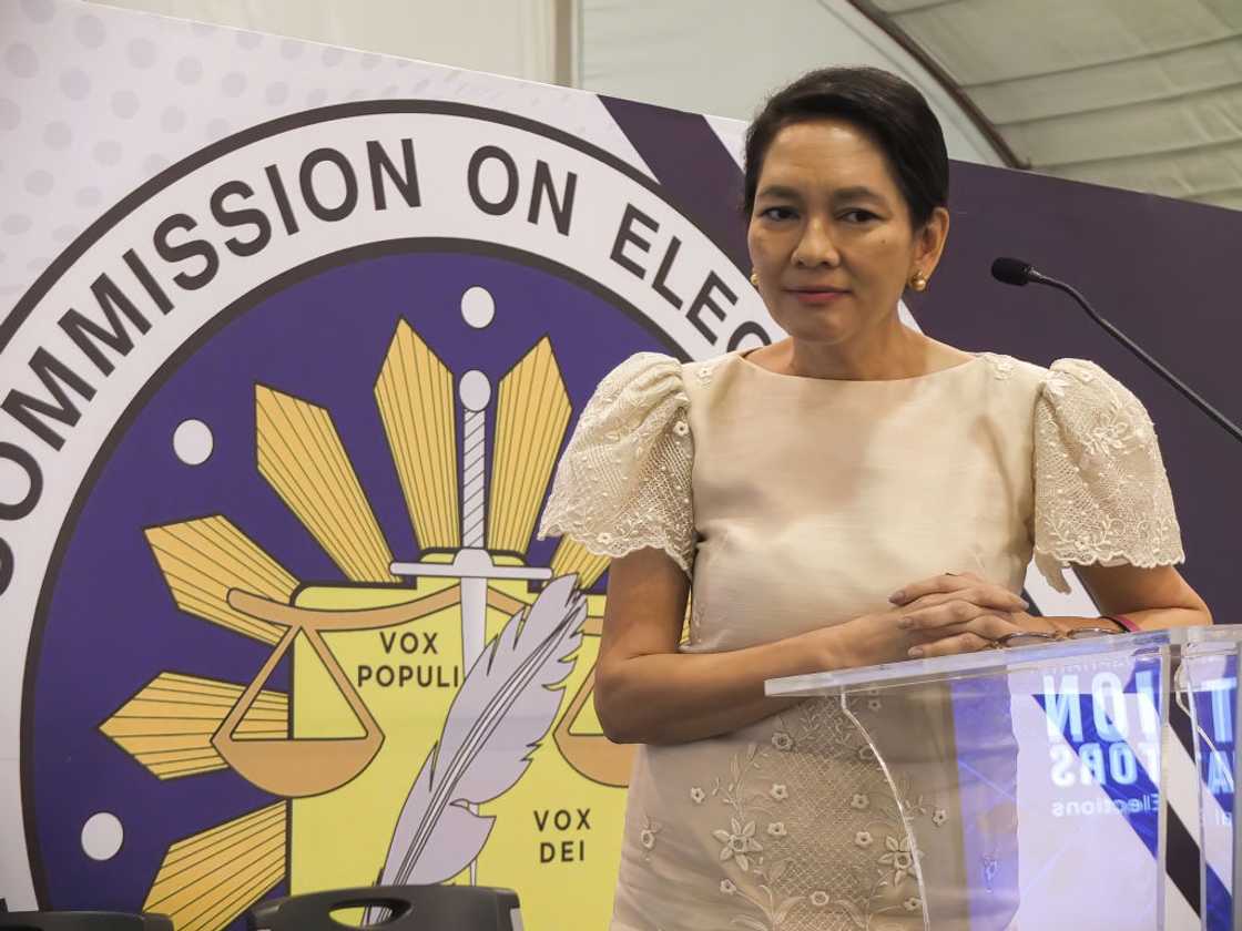 Senator Risa Hontiveros during a media press conference
