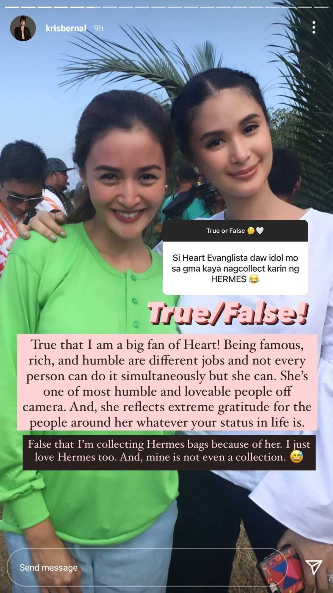 Kris Bernal on Heart Evangelista’s off-cam behavior: “one of the most humble” Kris Bernal on Heart Evangelista’s off-cam behavior: “one of the most humble”