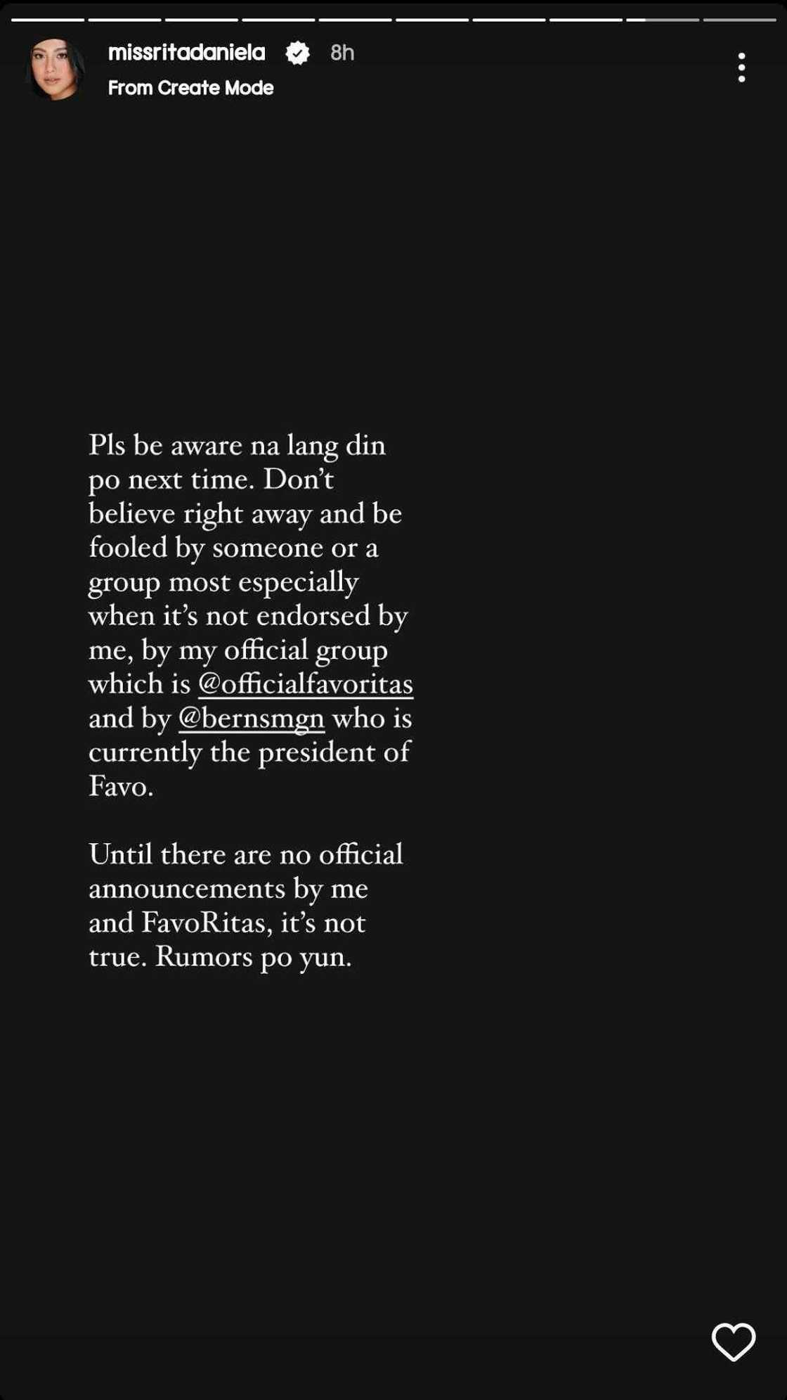 Rita Daniela warns fans; expresses disappointment over fake fan page online Rita Daniela warns fans; expresses disappointment over fake fan page online