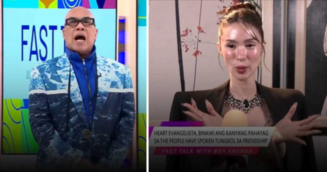 Boy Abunda, nag-react sa pagbawi ni Heart Evangelista sa remark na mas gusto ang pera kaysa kaibigan (Screenshots from Fast Talk with Boy Abunda) Boy Abunda, nag-react sa pagbawi ni Heart Evangelista sa remark na mas gusto ang pera kaysa kaibigan (Screenshots from Fast Talk with Boy Abunda)