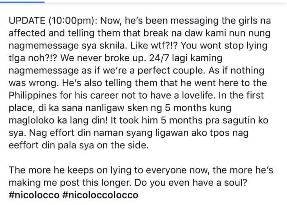 Arianne Bautista posts screenshots of messages regarding her cheating allegations against her ex-boyfriend Arianne Bautista posts screenshots of messages regarding her cheating allegations against her ex-boyfriend