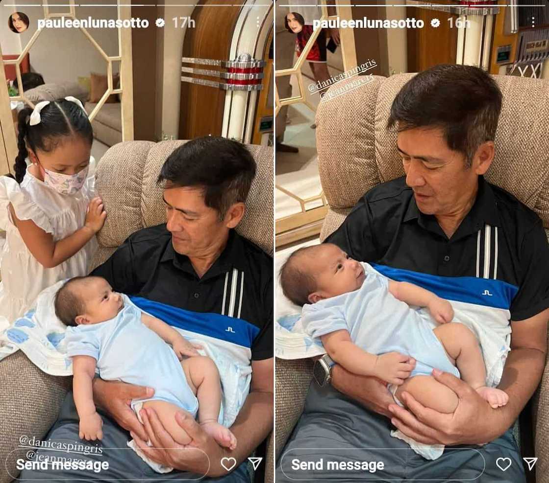 Snaps of Vic Sotto cradling Danica Sotto, Marc Pingris’ son Jean-Luc go viral Snaps of Vic Sotto cradling Danica Sotto, Marc Pingris’ son Jean-Luc go viral