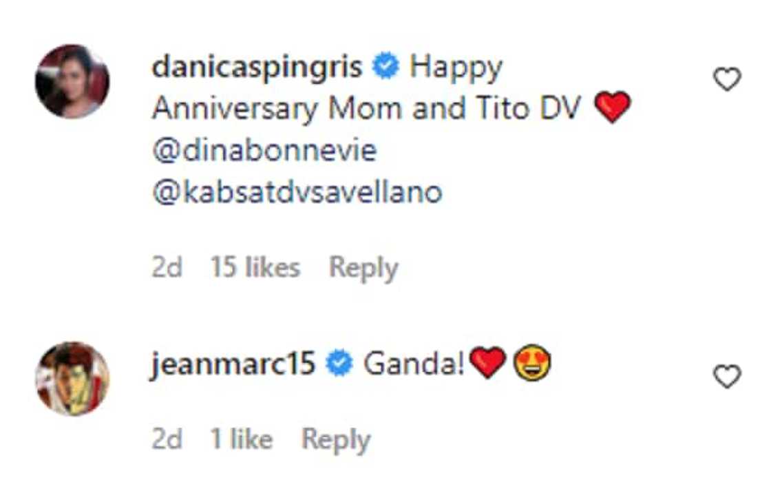 Danica Sotto greets Dina Bonnevie and DV Savellano on their wedding anniversary Danica Sotto greets Dina Bonnevie and DV Savellano on their wedding anniversary