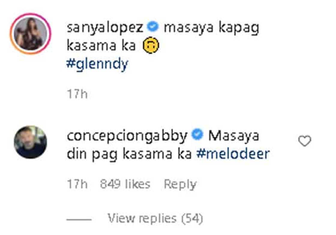 Sanya Lopez, Gabby Concepcion's "masaya pag kasama" exchange on IG goes viral Sanya Lopez, Gabby Concepcion's "masaya pag kasama" exchange on IG goes viral