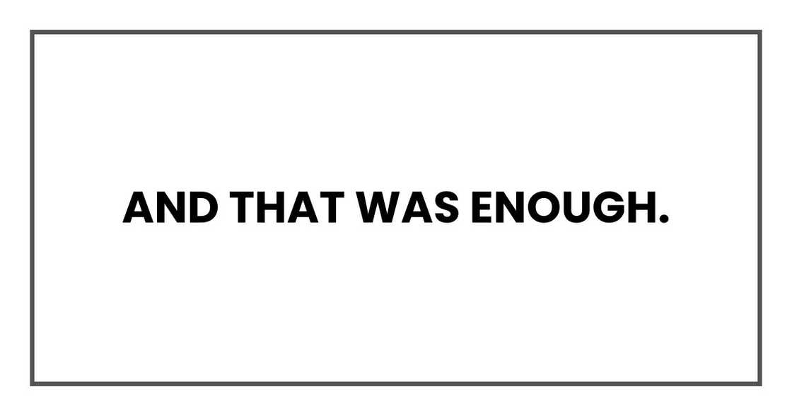 And that was enough.