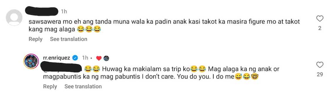 RR Enriquez sa nagkomentong takot siya magka-anak: "You do you. I do me" RR Enriquez sa nagkomentong takot siya magka-anak: "You do you. I do me"