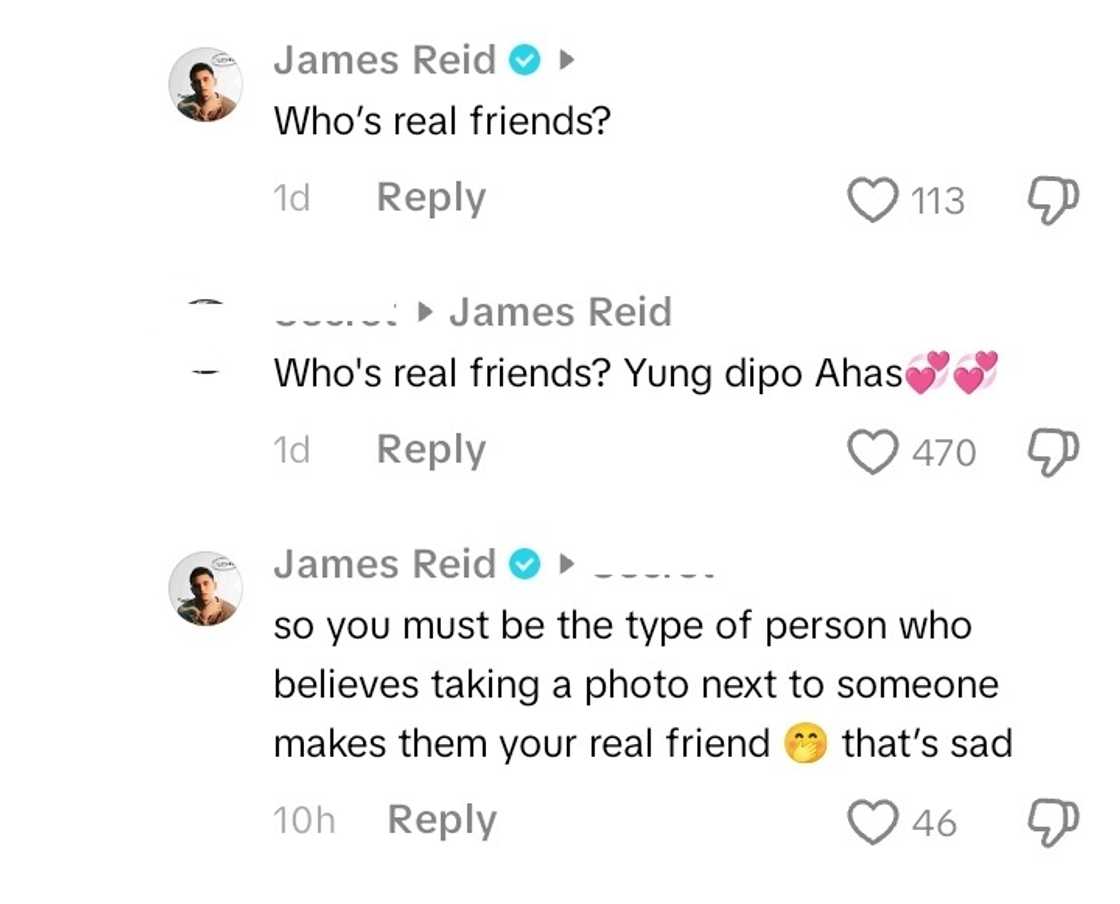 James Reid reacts as netizens fill his video post with past photos of him, Nadine Lustre James Reid reacts as netizens fill his video post with past photos of him, Nadine Lustre