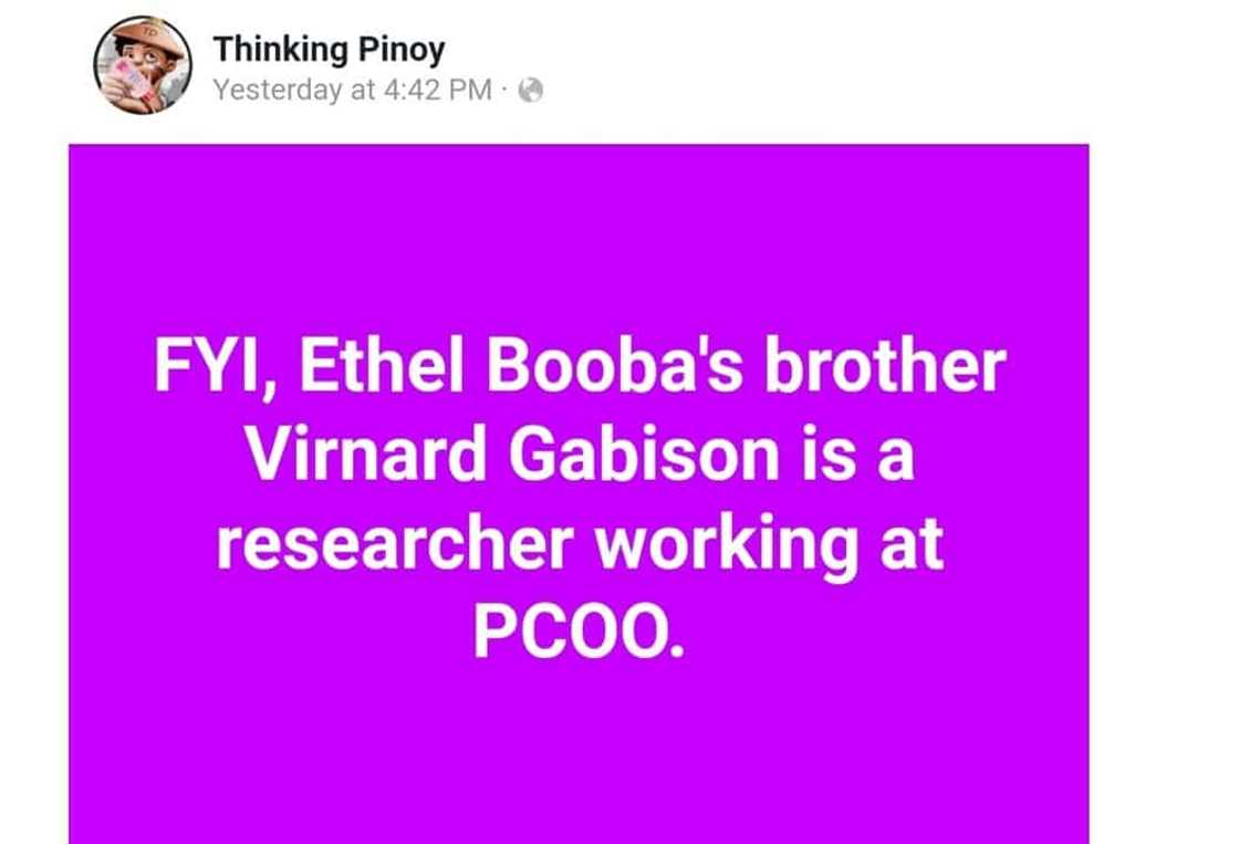 Controversial blog claims Ethel Booba’s relative works for the government