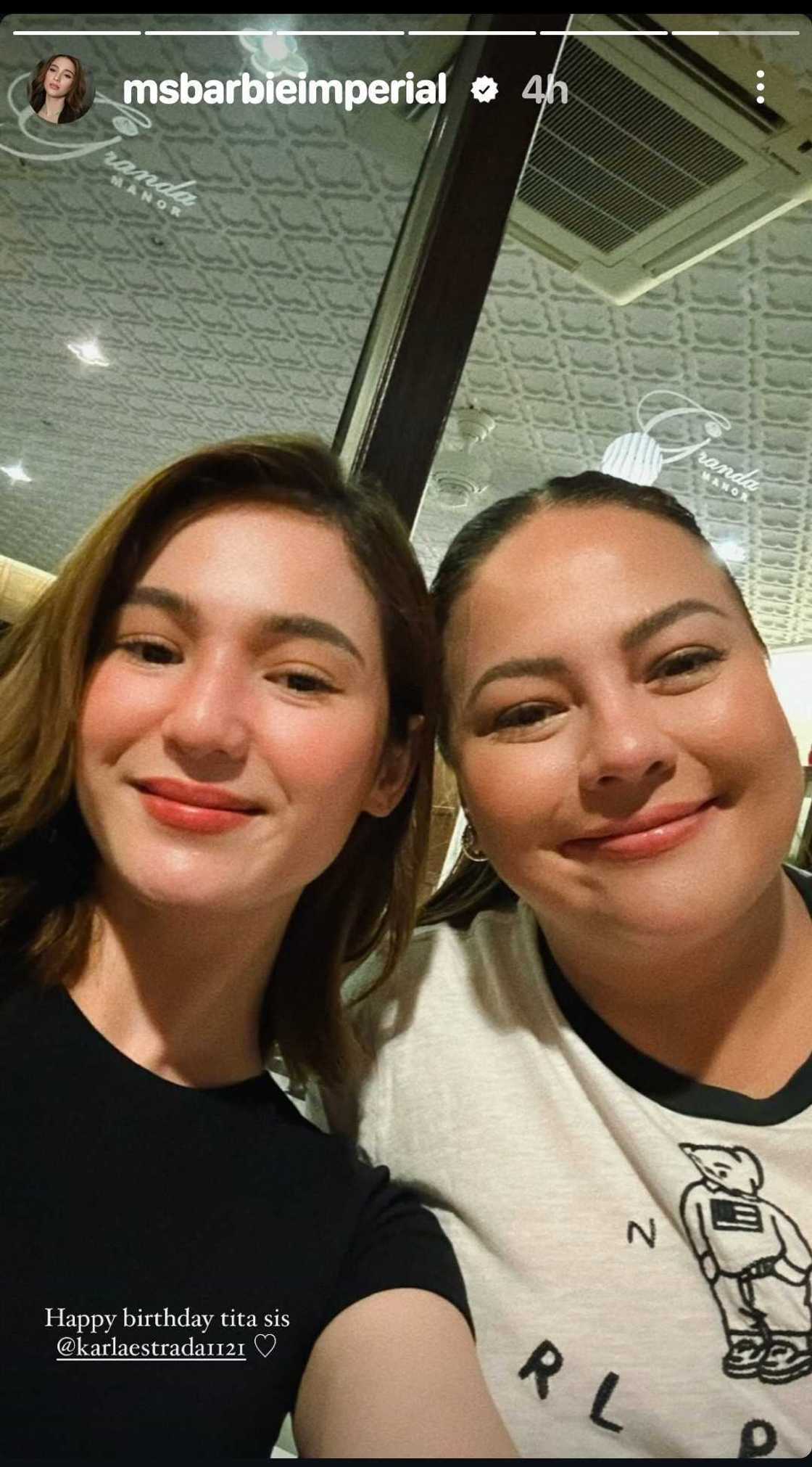 Barbie Imperial posts sweet birthday greeting for Karla Estrada