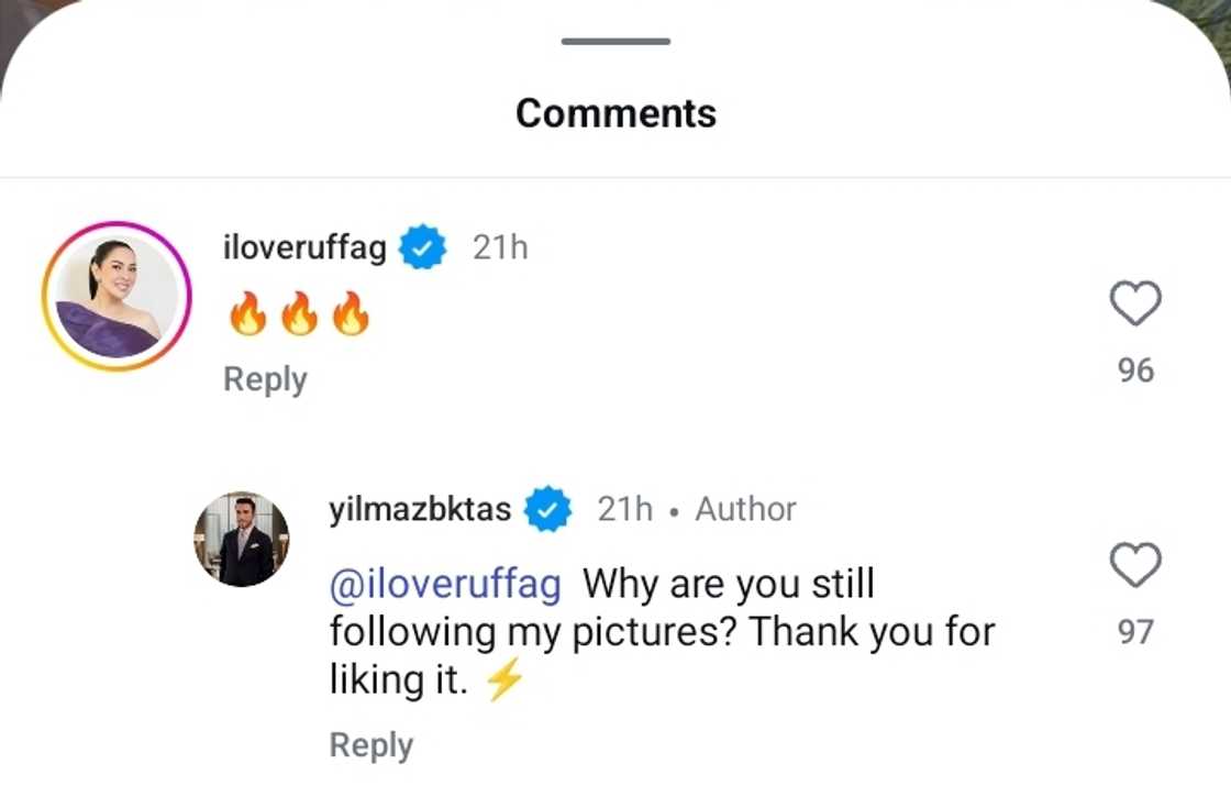 Yilmaz Bektas, napatanong dahil sa comment na iniwan ni Ruffa Gutierrez sa kanyang post Yilmaz Bektas, napatanong dahil sa comment na iniwan ni Ruffa Gutierrez sa kanyang post