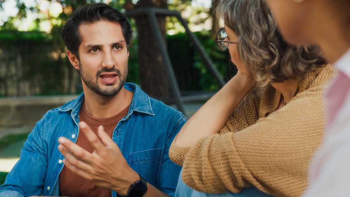 A man addressing a crowd
