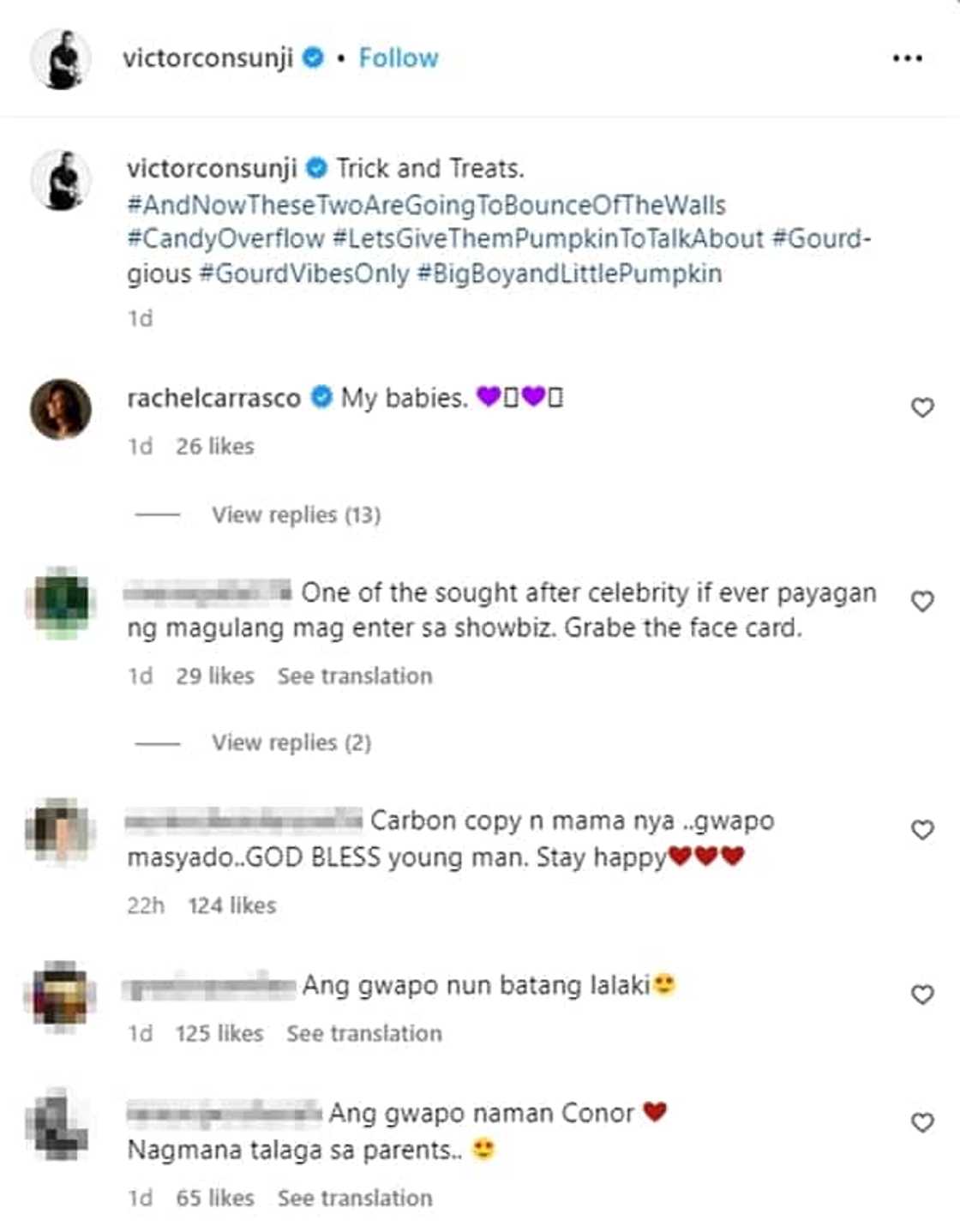 Victor Consunji posts photo of Connor and baby; Rachel Carrasco: "My babies" Victor Consunji posts photo of Connor and baby; Rachel Carrasco: "My babies"