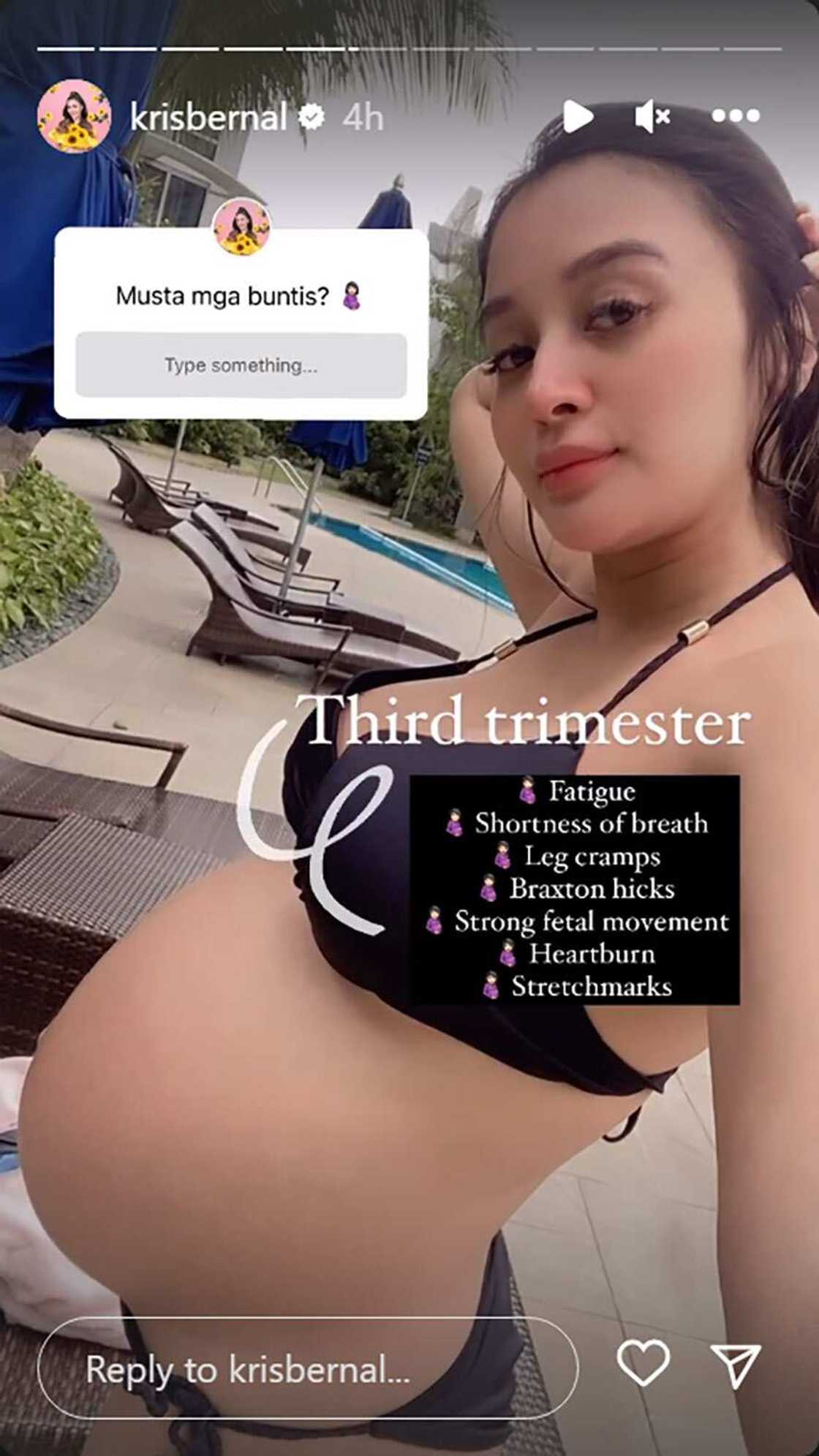 Kris Bernal, nilista mga nararanasan niya ngayong third trimester; kabilang dito ang fatigue at heartburn Kris Bernal, nilista mga nararanasan niya ngayong third trimester; kabilang dito ang fatigue at heartburn