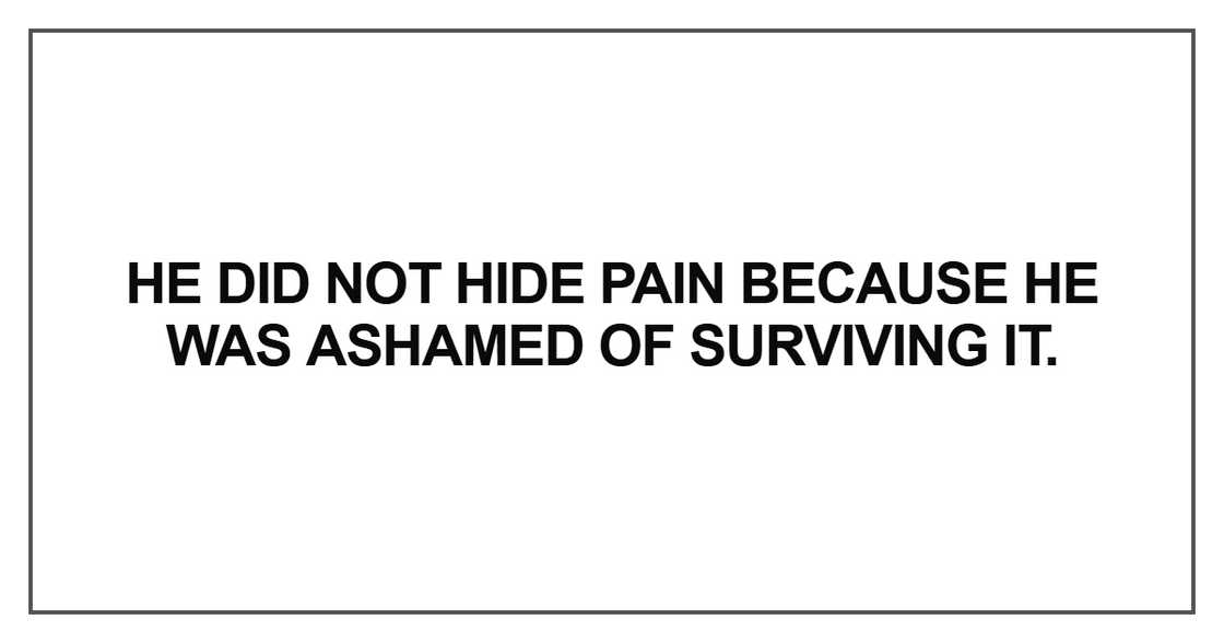 He did not hide pain because He did not hide pain because