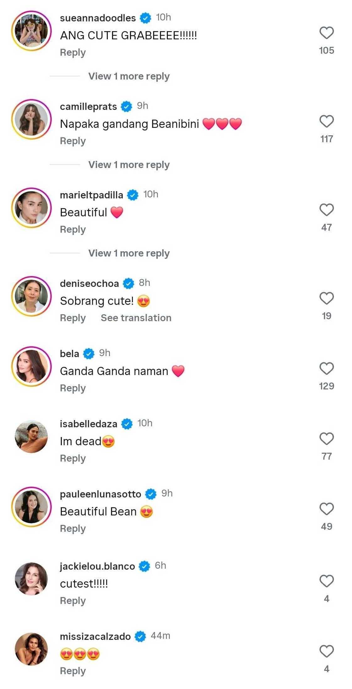 Pauleen Luna and other celebrities gush over Angelica Panganiban's daughter