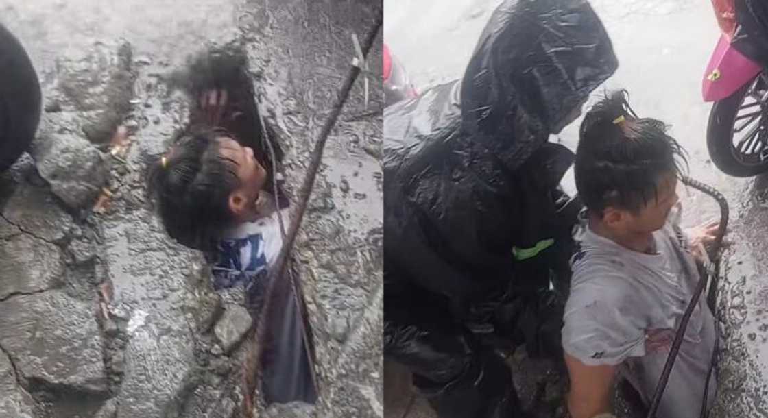 Dalawang lalaki na-trap sa imburnal sa QC, na-rescue sa gitna ng ulan Dalawang lalaki na-trap sa imburnal sa QC, na-rescue sa gitna ng ulan