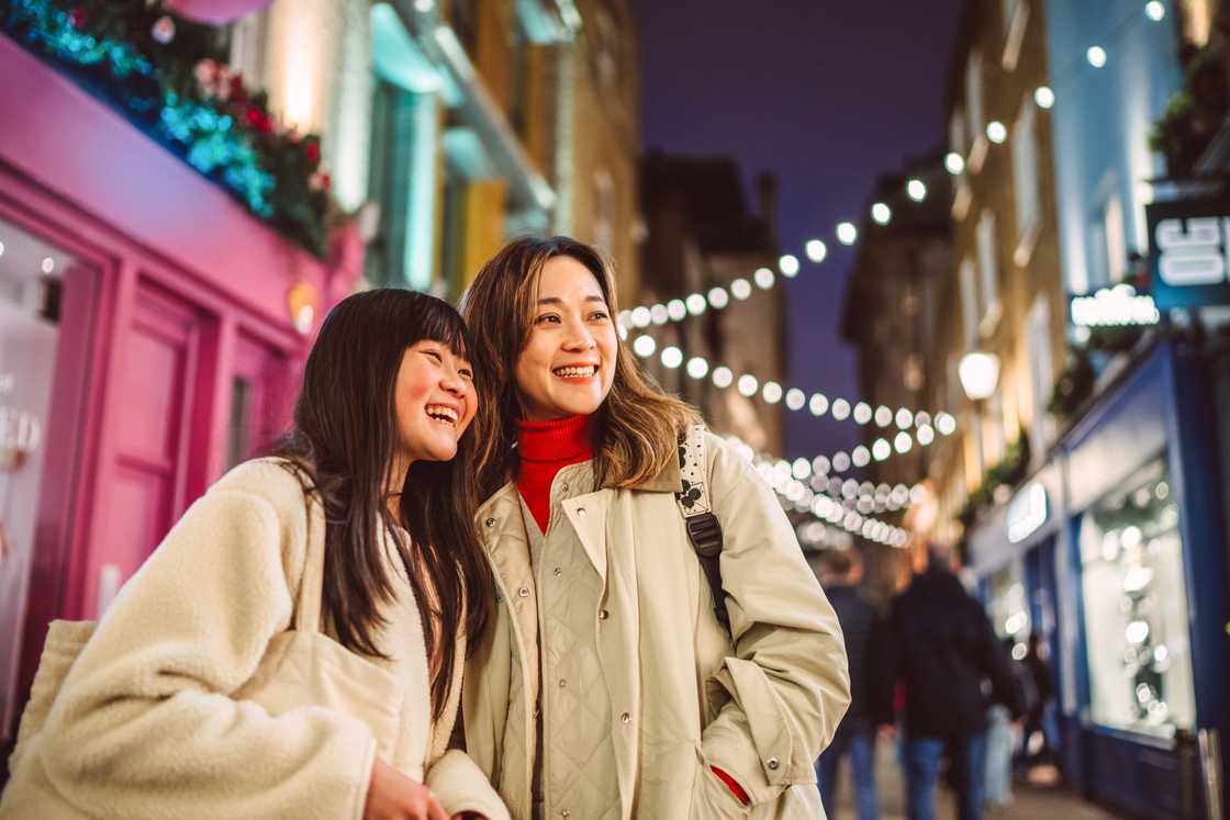 Two ladies walking together Two ladies walking together