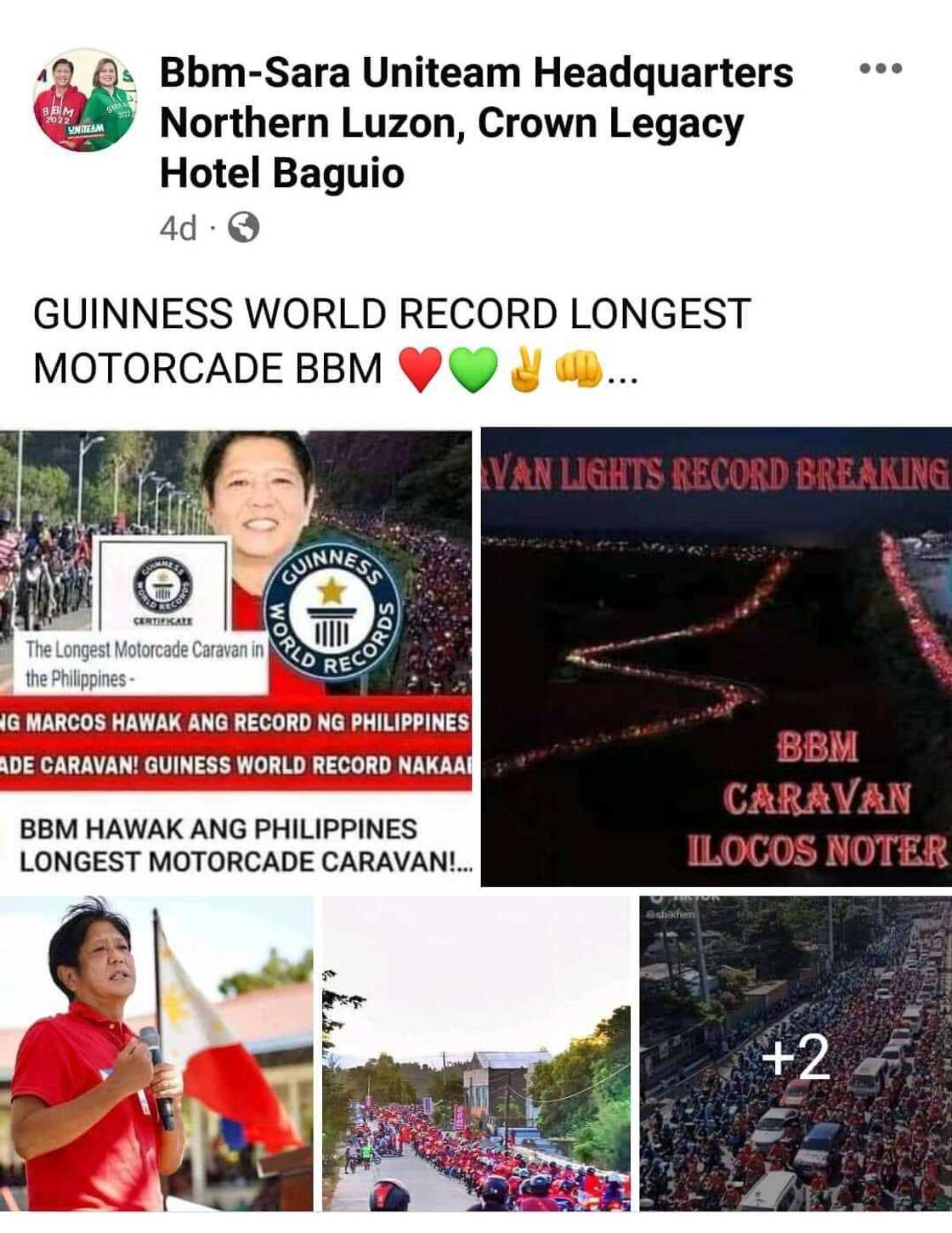 Guinness, itinangging 'world record' ang viral post ukol sa 'di umano'y BBM motorcade Guinness, itinangging 'world record' ang viral post ukol sa 'di umano'y BBM motorcade