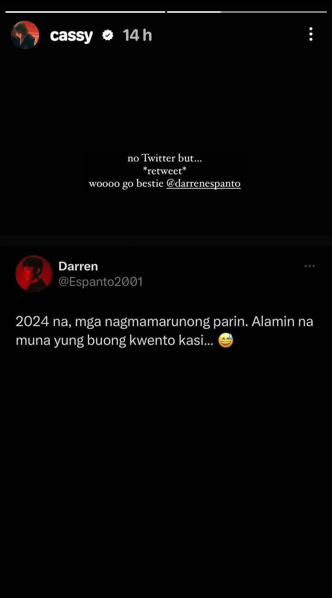 Darren Espanto sa gumagawa umano ng kwento ukol sa kanila ni Cassy Legaspi: “magbagong buhay na” Darren Espanto sa gumagawa umano ng kwento ukol sa kanila ni Cassy Legaspi: “magbagong buhay na”
