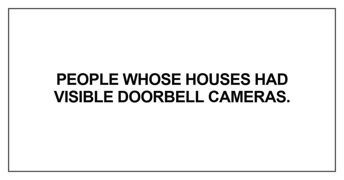 People whose houses had visible doorbell cameras
