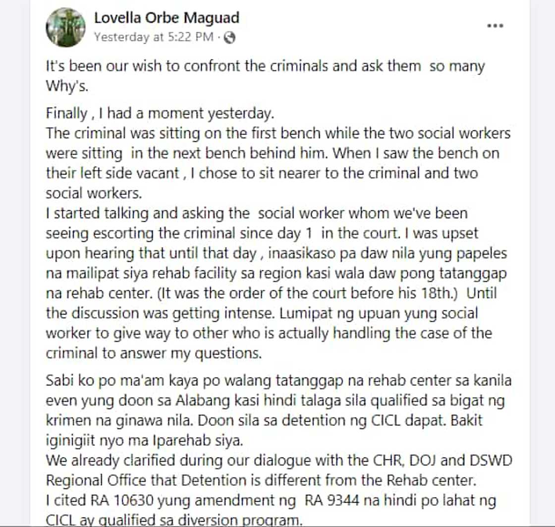 Mrs. Maguad, umalma matapos makita ang pagprotekta sa pumatay sa mga anak niya Mrs. Maguad, umalma matapos makita ang pagprotekta sa pumatay sa mga anak niya
