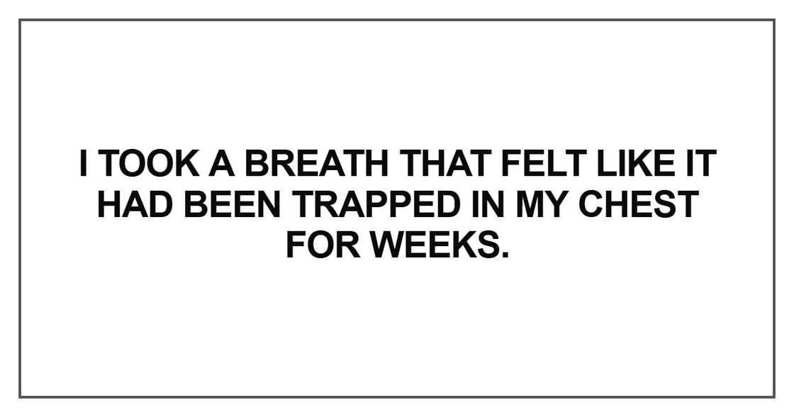 I took a breath that felt like it I took a breath that felt like it
