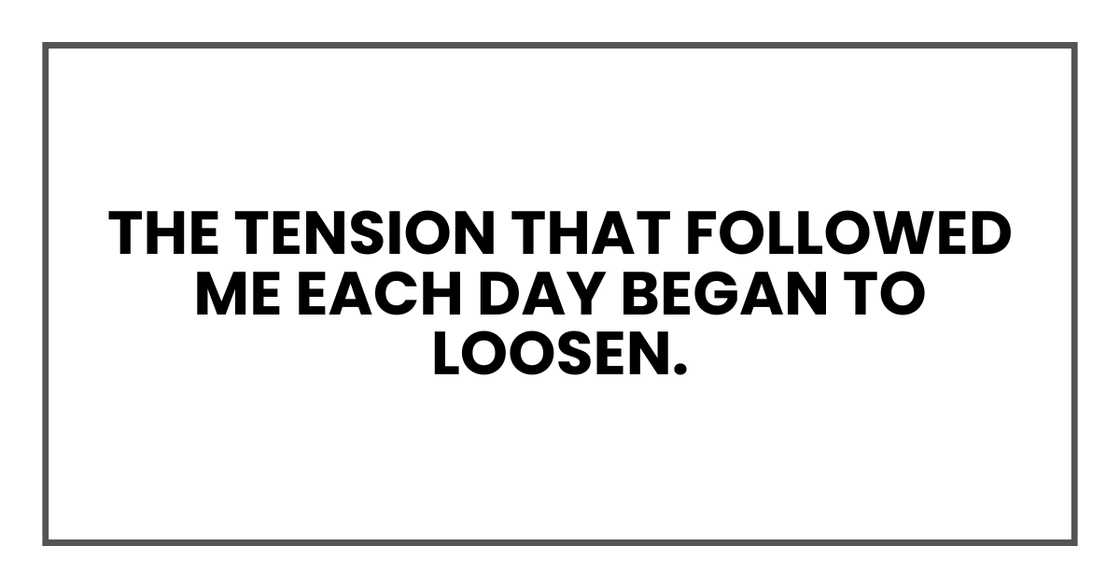 The tension that began to loosen