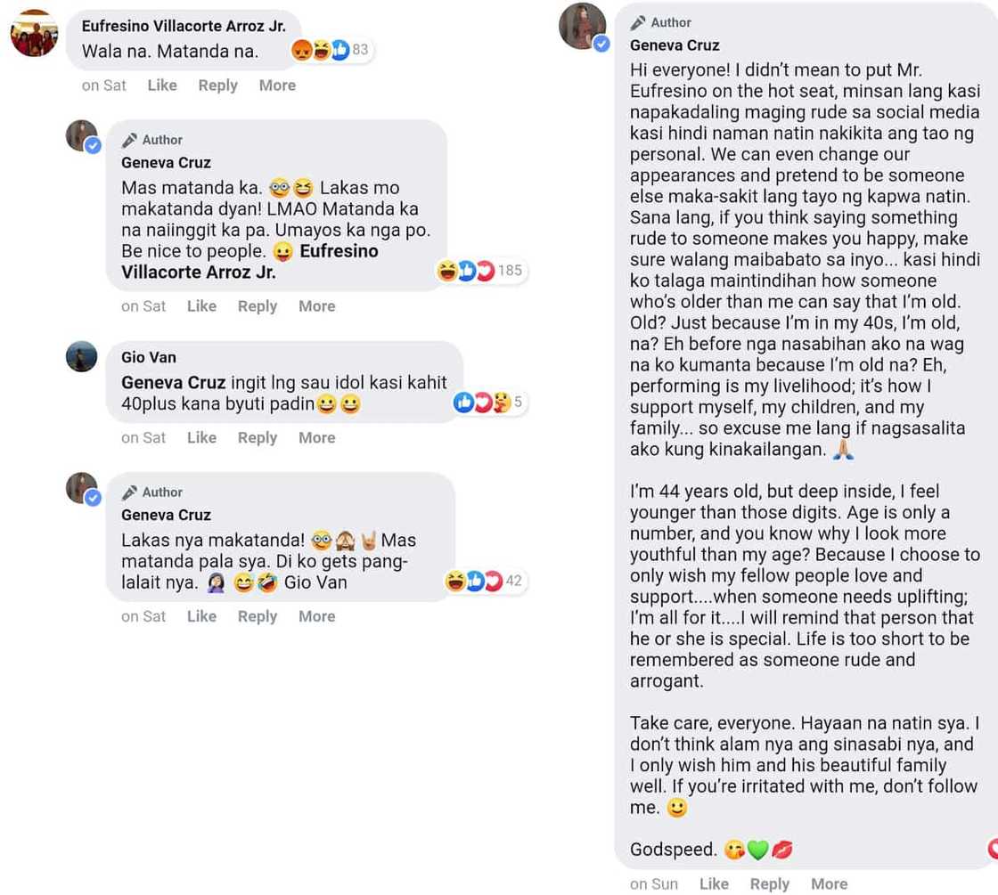 Geneva Cruz, napikon sa netizen na nagsabing mukha na siyang matanda!