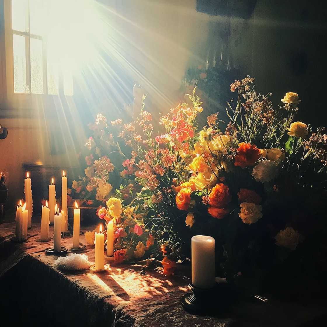 A funeral altar A funeral altar