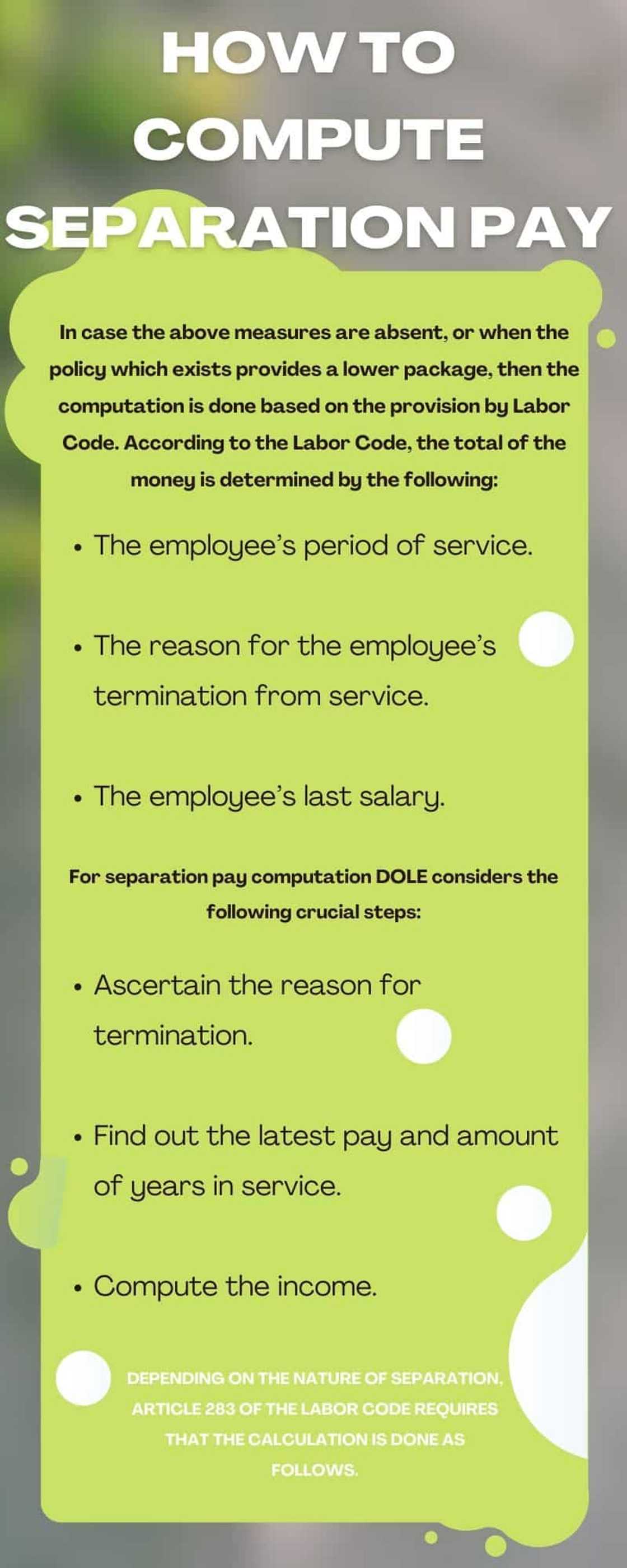 How to compute separation pay in Philippines How to compute separation pay in Philippines