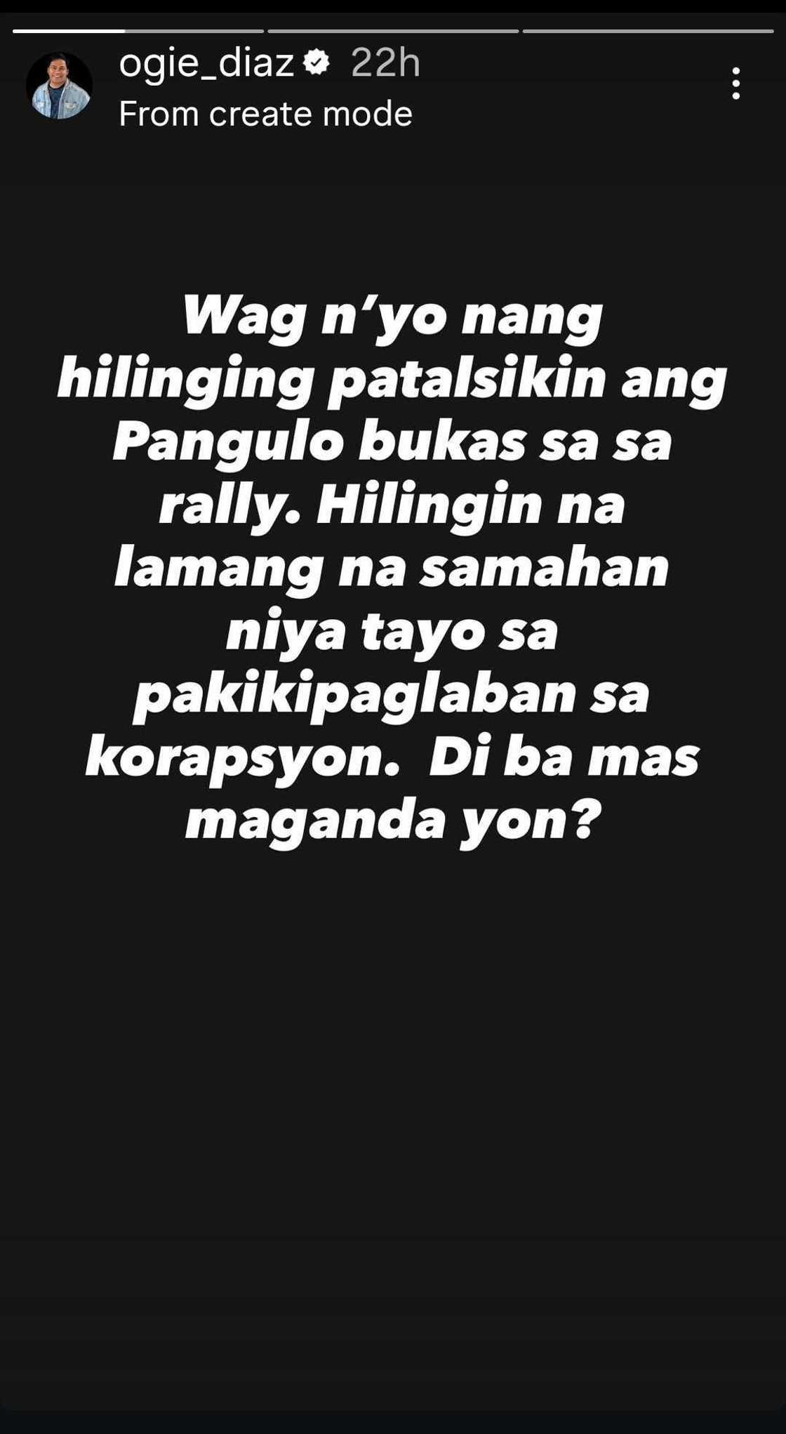 Ogie Diaz reacts to criticism of his viral rally message: “Nag-viral pala yung pakiusap ko”