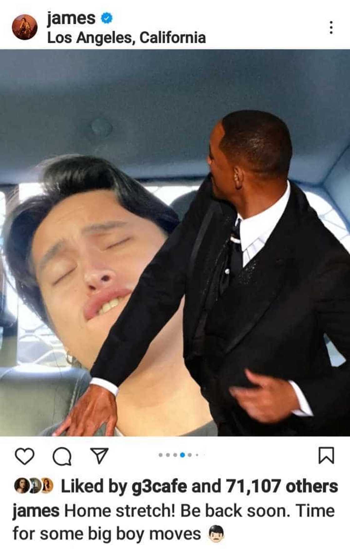 James Reid nag-ala Chris Rock sa ipinost niyang edited photo James Reid nag-ala Chris Rock sa ipinost niyang edited photo