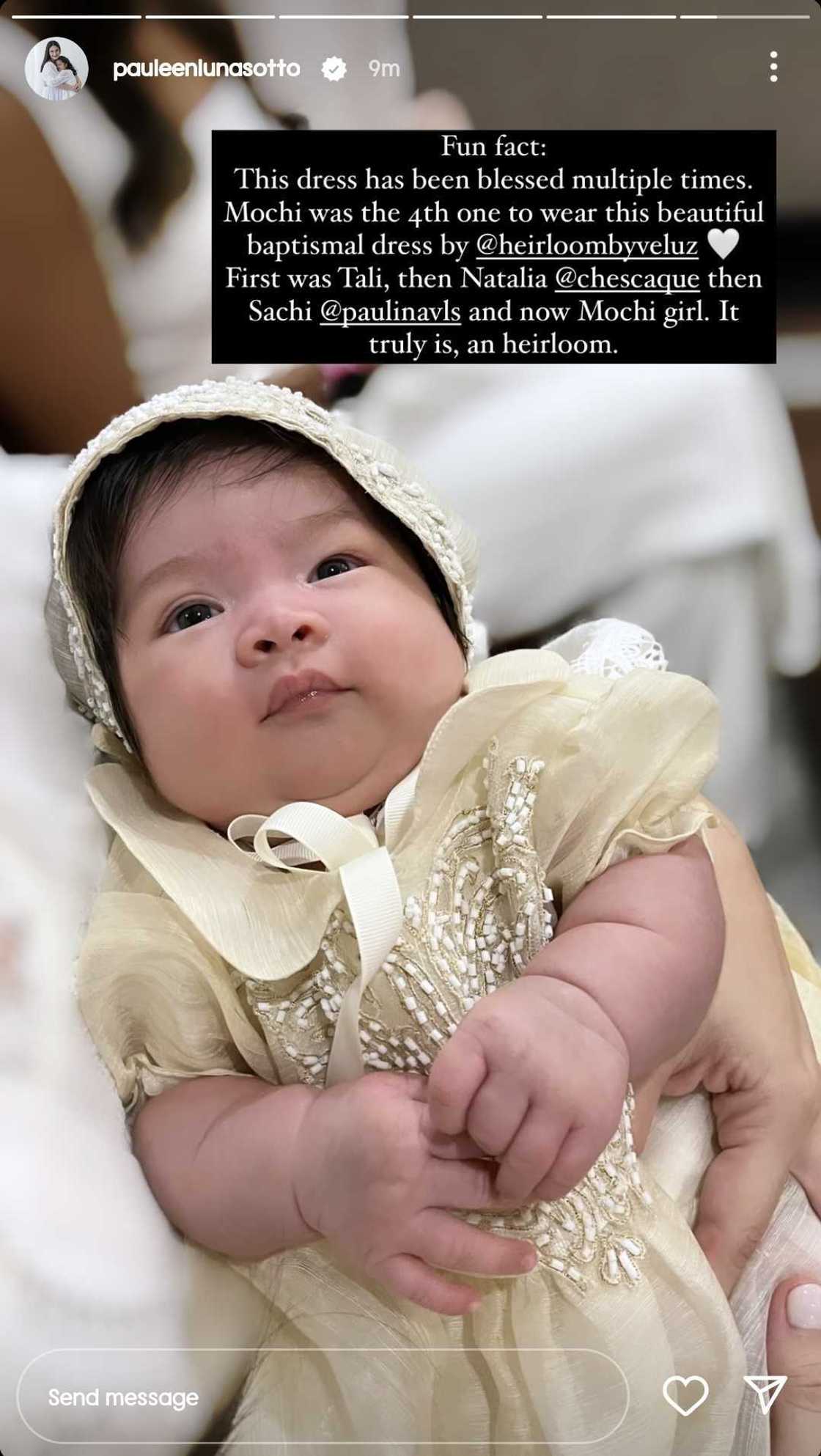 Pauleen Luna, may fun fact sa baptismal dress ni Baby Mochi: "An heirloom" Pauleen Luna, may fun fact sa baptismal dress ni Baby Mochi: "An heirloom"
