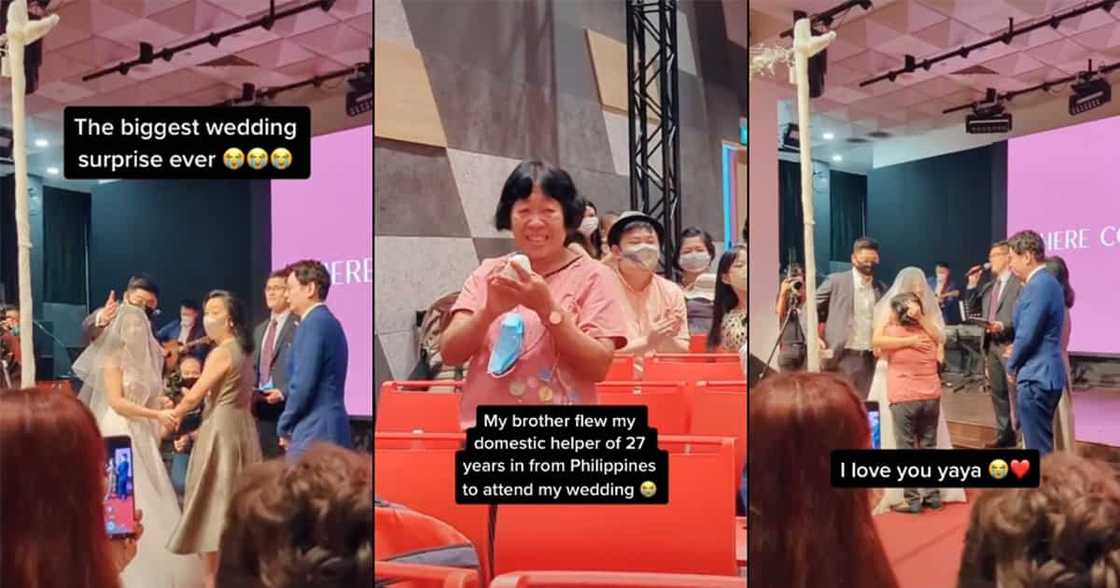 Pinay nanny, sinorpresa ang dating Singaporean na alaga sa araw ng kasal nito Pinay nanny, sinorpresa ang dating Singaporean na alaga sa araw ng kasal nito