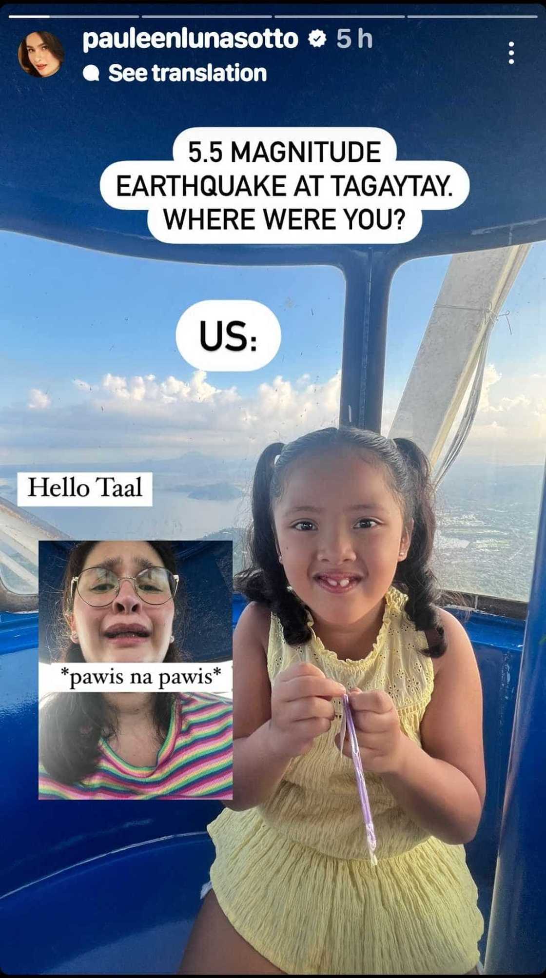 Pauleen Luna, pawis na pawis umano nang lumindol habang nasa Tagaytay sila ni Tali Sotto Pauleen Luna, pawis na pawis umano nang lumindol habang nasa Tagaytay sila ni Tali Sotto