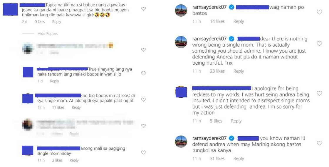 Derek Ramsay slams rude comments about Andrea Torres, ex-GF Joanne Villablanca Derek Ramsay slams rude comments about Andrea Torres, ex-GF Joanne Villablanca