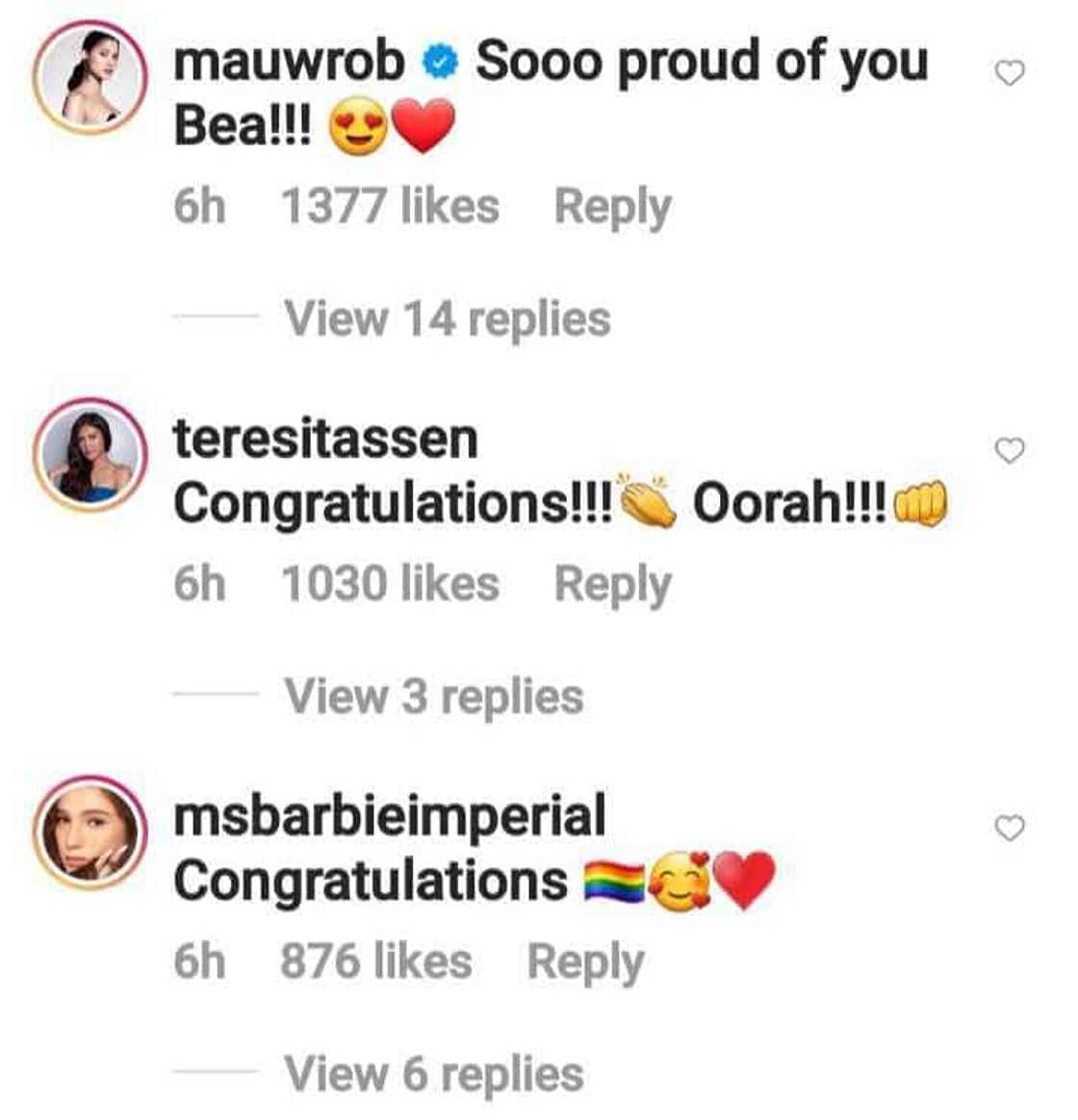 Celebs react to Beatrice Luigi Gomez's first IG post as Miss Universe PH 2021: “Laban dai!”