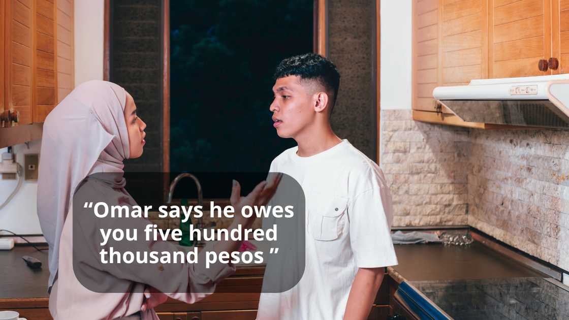 Asian musim couple arguing