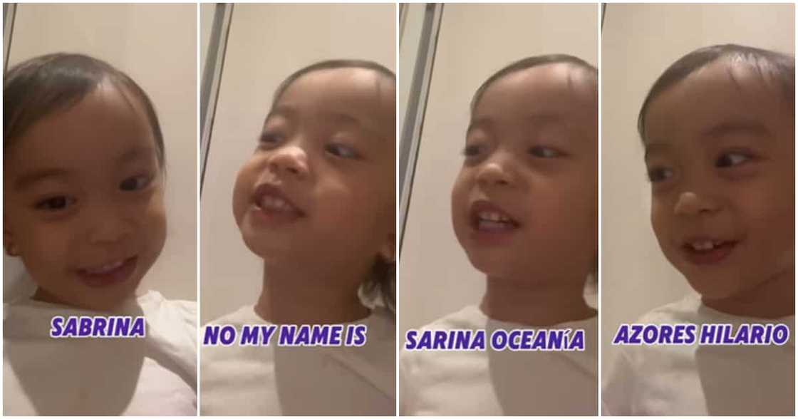 Sarina Hilario, kinaaliwan matapos niyang itama ang babaeng tinawag siyang 'Sabrina' Sarina Hilario, kinaaliwan matapos niyang itama ang babaeng tinawag siyang 'Sabrina'
